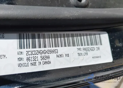 2016 Dodge Challenger Sxt from USA, damaged, VIN 2C3CDZAGXGH280053